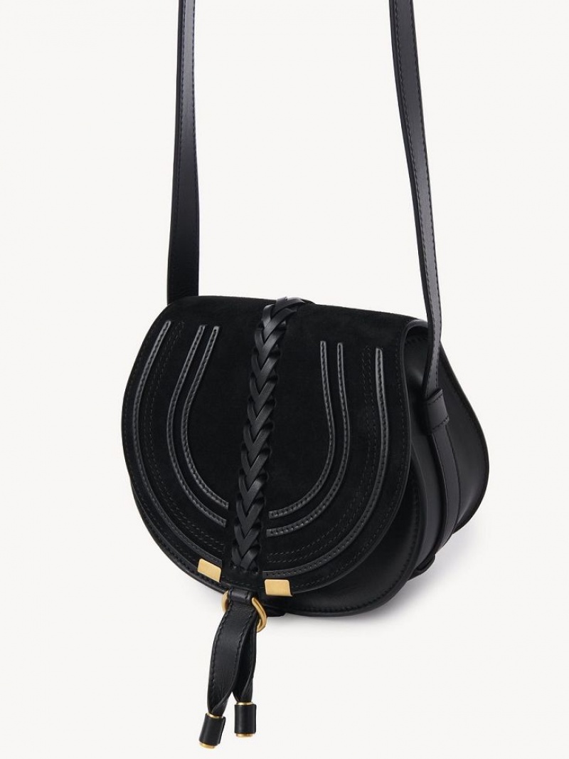 Chloe Marcie Small Saddle Skulderveske Svarte | CHE-SR13413