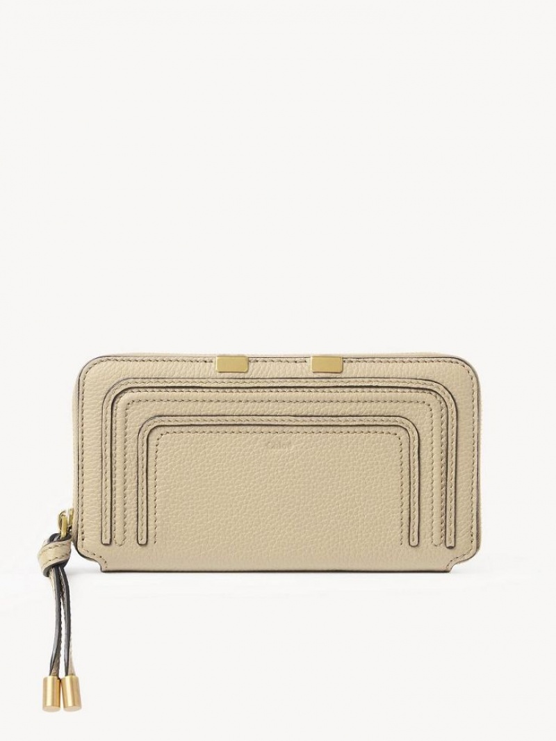 Chloe Marcie Zippered Stor Lommebok Beige | CHE-SR14304