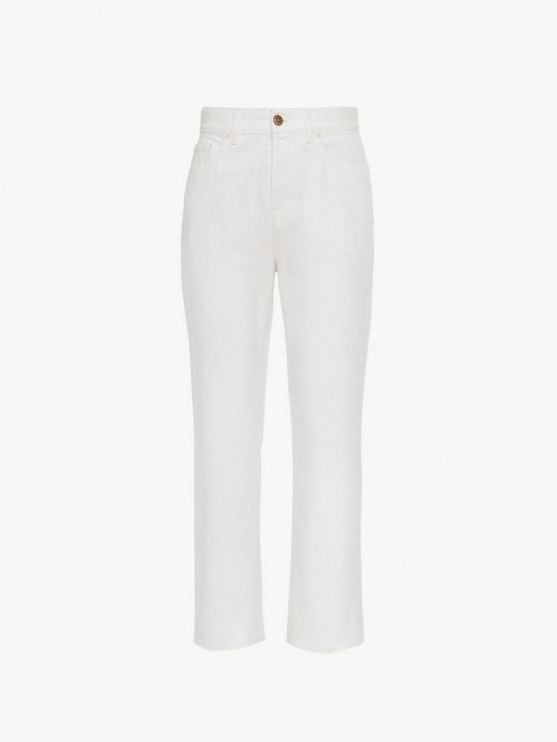 Chloe Masaya Cropped Rett Jeans Hvite | CHE-SR13972