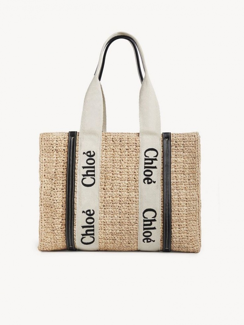 Chloe Medium Woody Tote Baskets Brune | CHE-SR13656