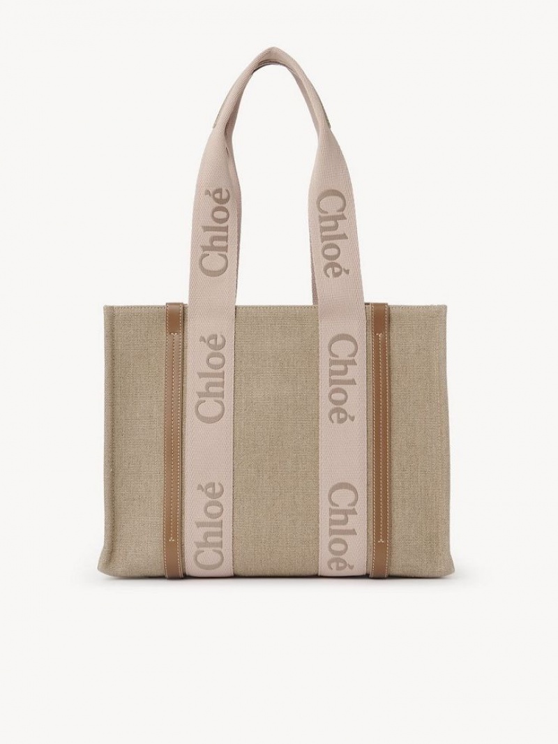 Chloe Medium Woody Tote Veske Beige | CHE-SR13385