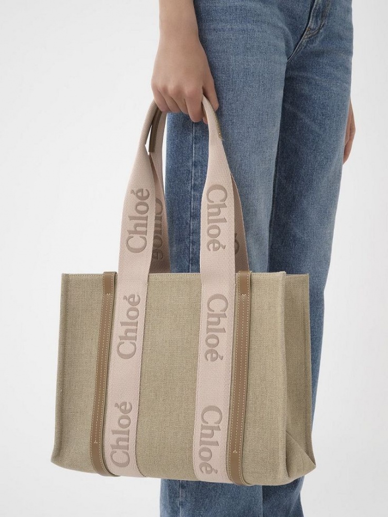 Chloe Medium Woody Tote Veske Beige | CHE-SR13385