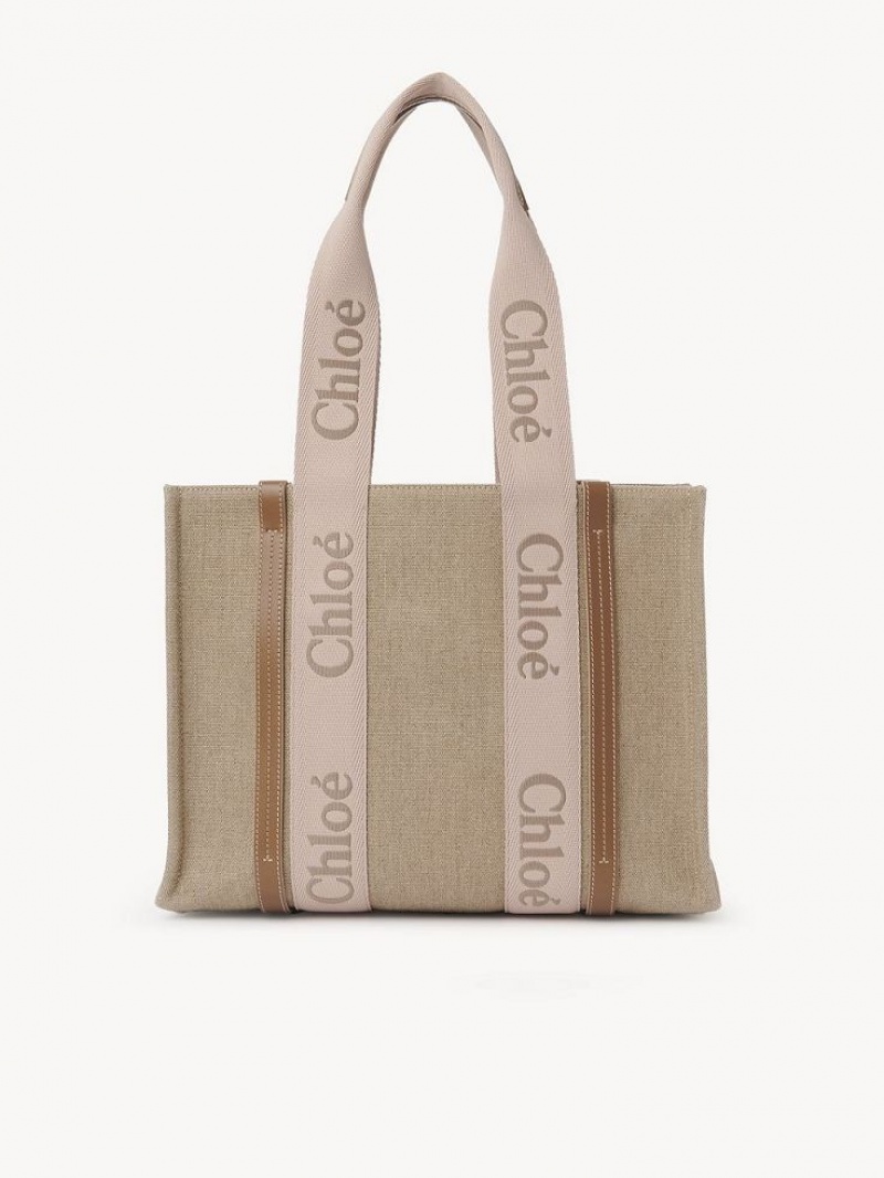 Chloe Medium Woody Tote Veske Beige | CHE-SR13385