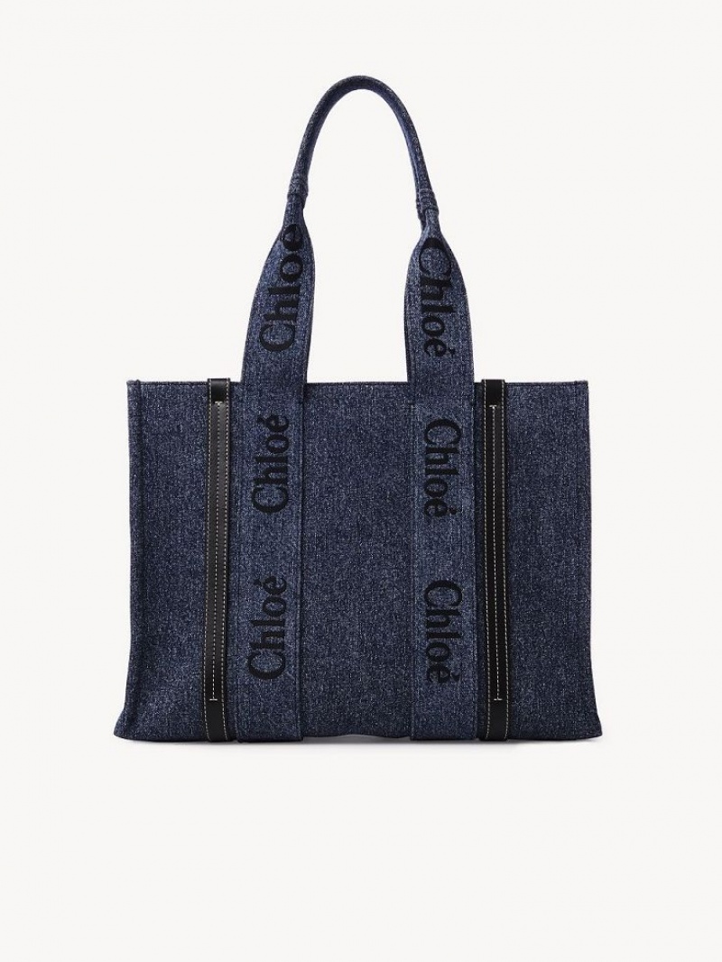 Chloe Medium Woody Tote Veske Blå | CHE-SR13316