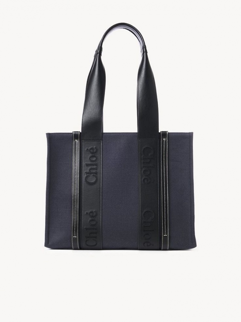 Chloe Medium Woody Tote Veske Dyp Blå | CHE-SR13391