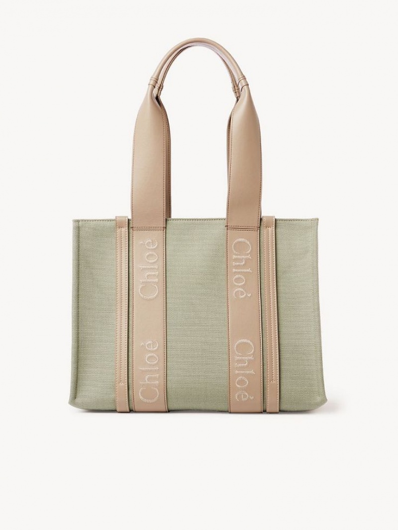 Chloe Medium Woody Tote Veske Grønn | CHE-SR13314