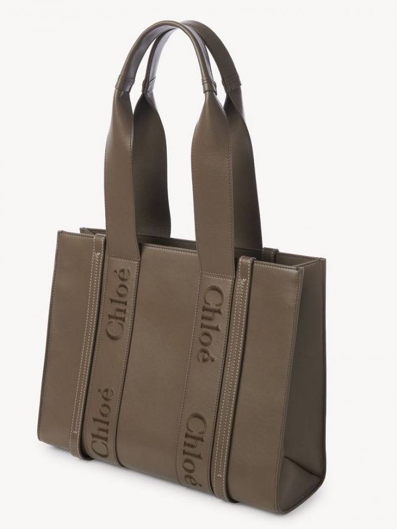 Chloe Medium Woody Tote Veske Grønn | CHE-SR13340