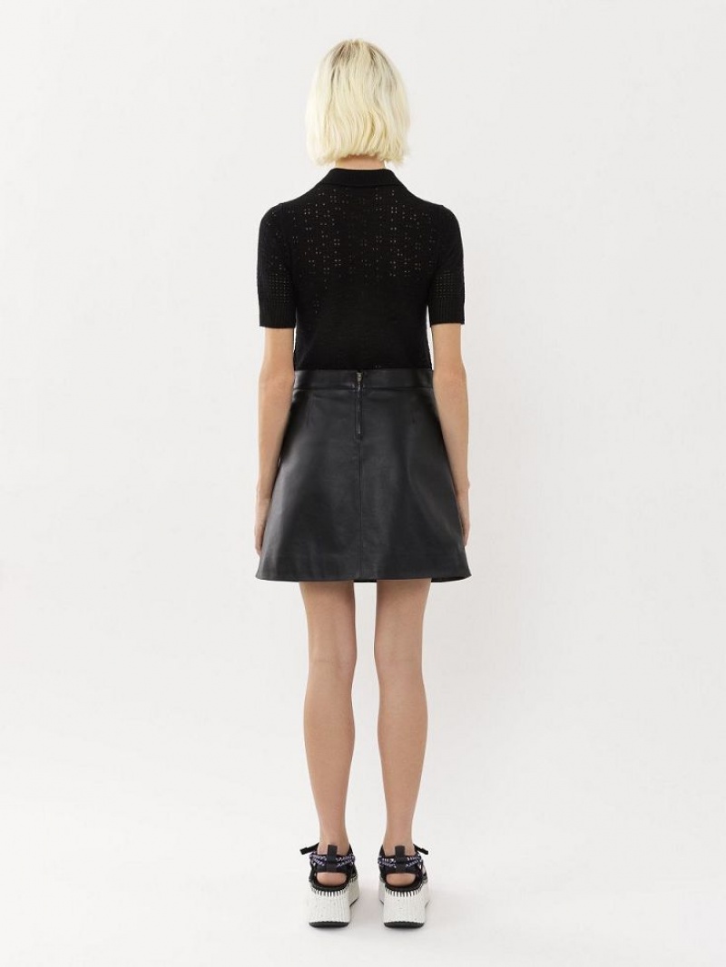 Chloe Mini Skirt Leather Svarte | CHE-SR14112