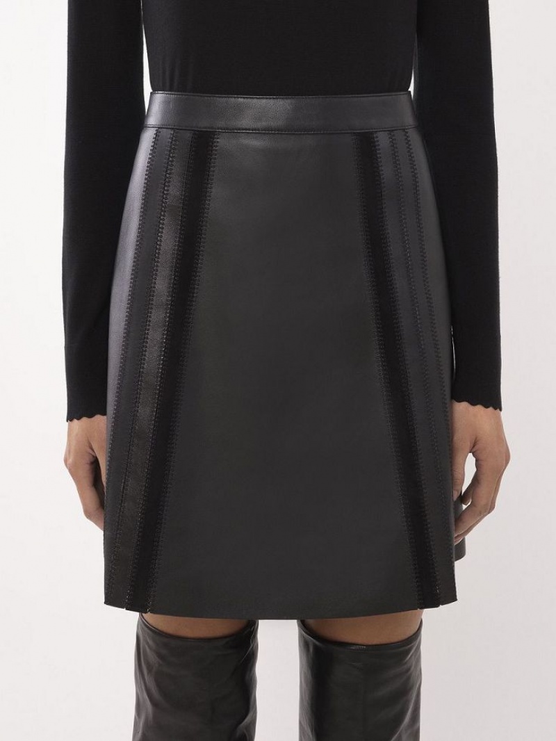 Chloe Mini Skirt Leather Svarte | CHE-SR14120