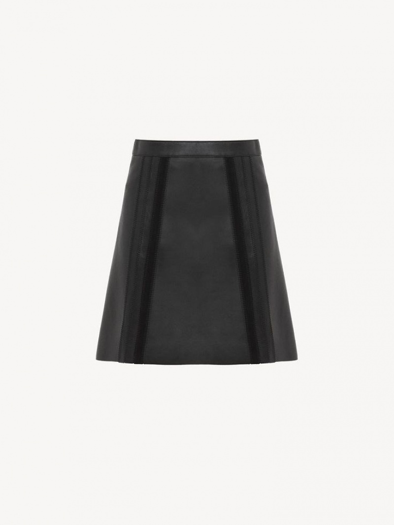 Chloe Mini Skirt Leather Svarte | CHE-SR14120