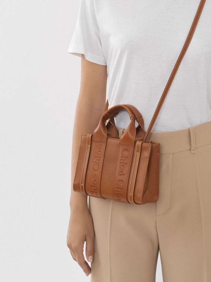 Chloe Mini Woody Crossbody Veske Brune | CHE-SR13559