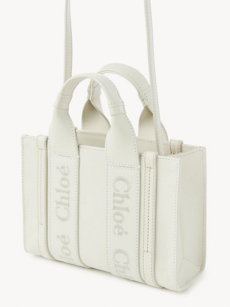 Chloe Mini Woody Crossbody Veske Hvite | CHE-SR13530