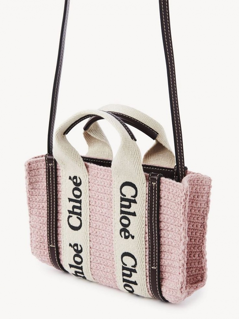 Chloe Mini Woody Crossbody Veske Rosa | CHE-SR13464