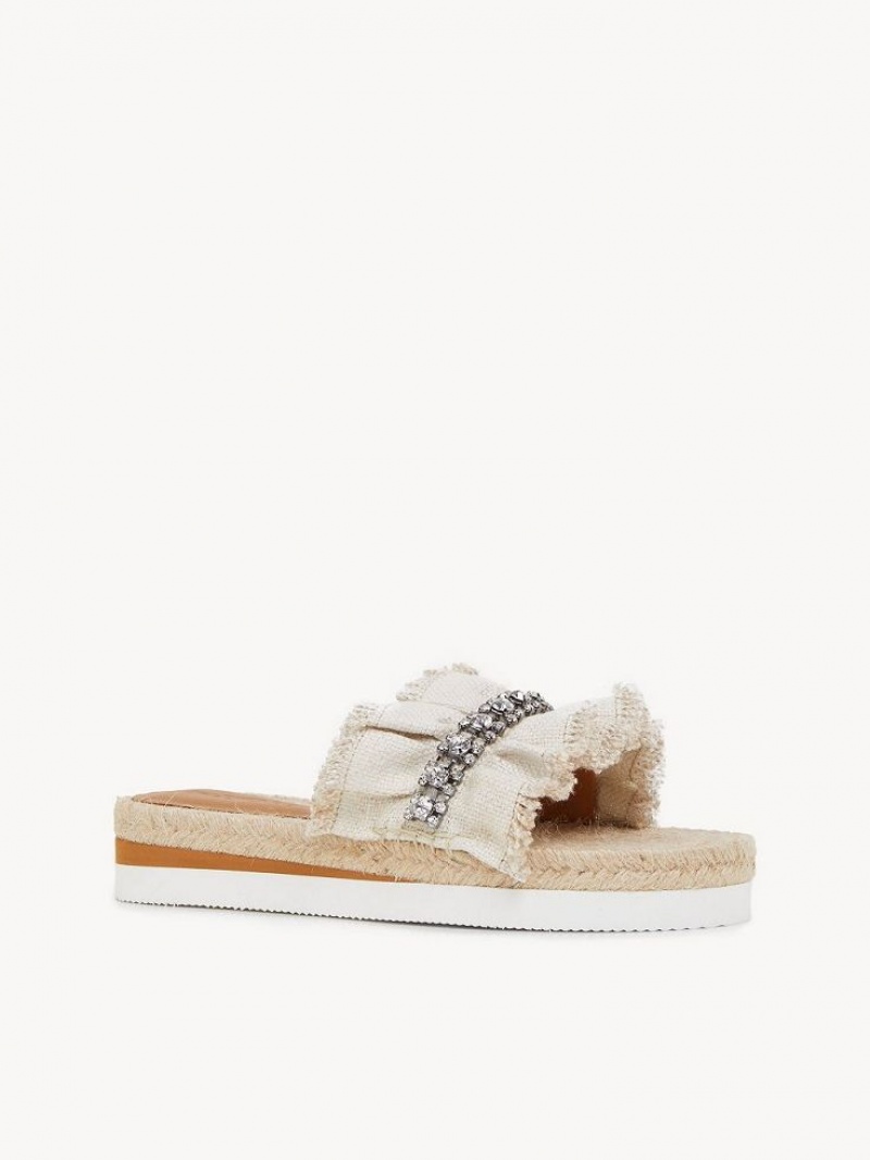 Chloe Mollie Espadrille Flate Sko Sølv | CHE-SR14801