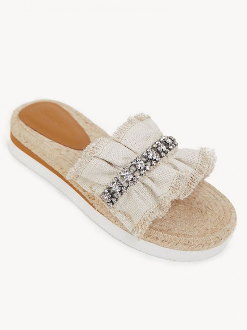 Chloe Mollie Espadrille Flate Sko Sølv | CHE-SR14801