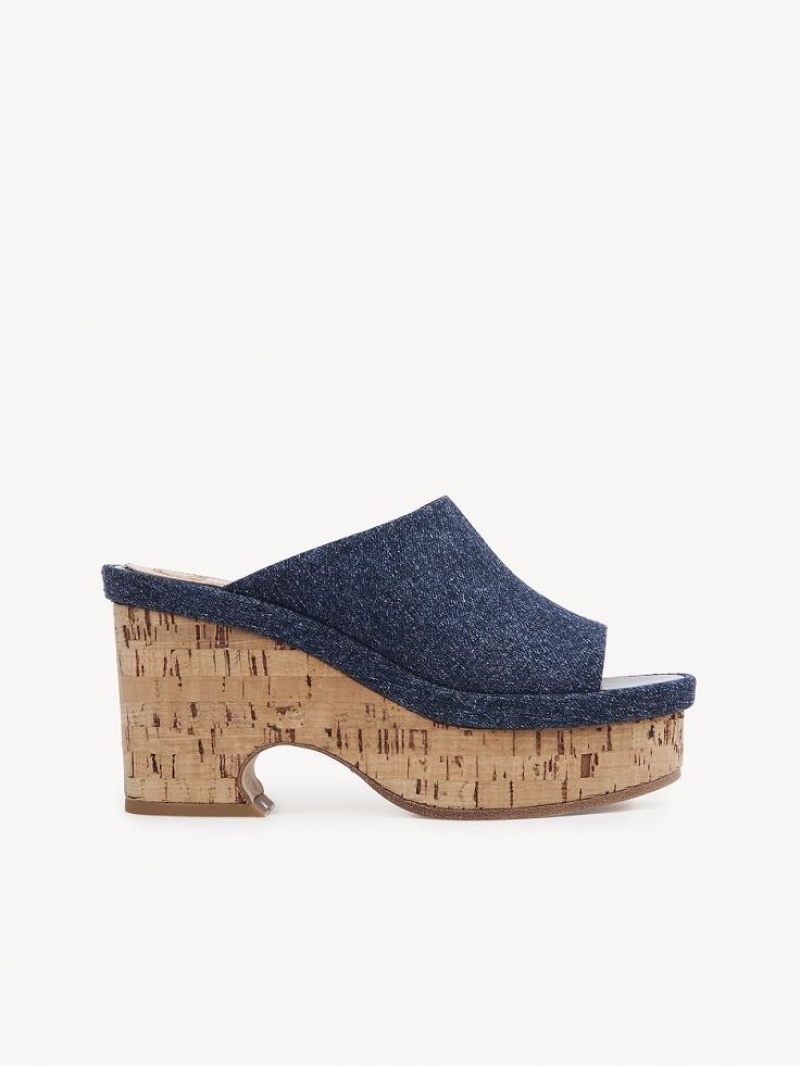 Chloe Oli Platform Mule Blå | CHE-SR14134