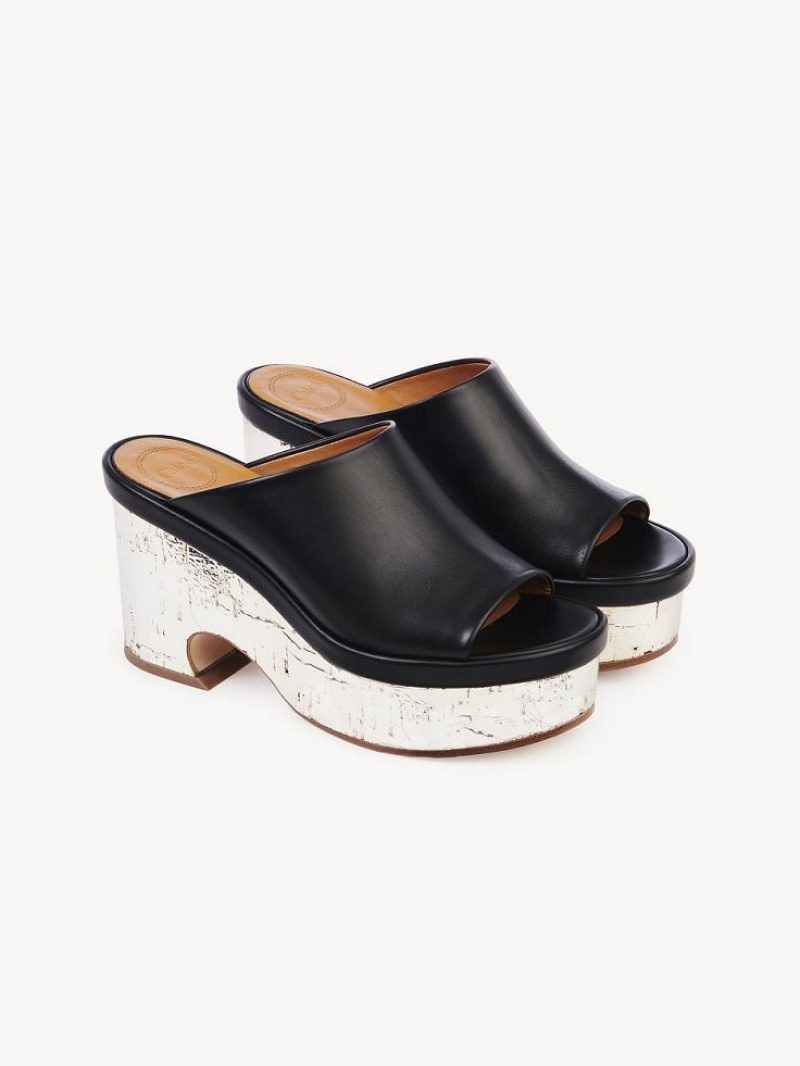 Chloe Oli Platform Mule Svarte | CHE-SR14156