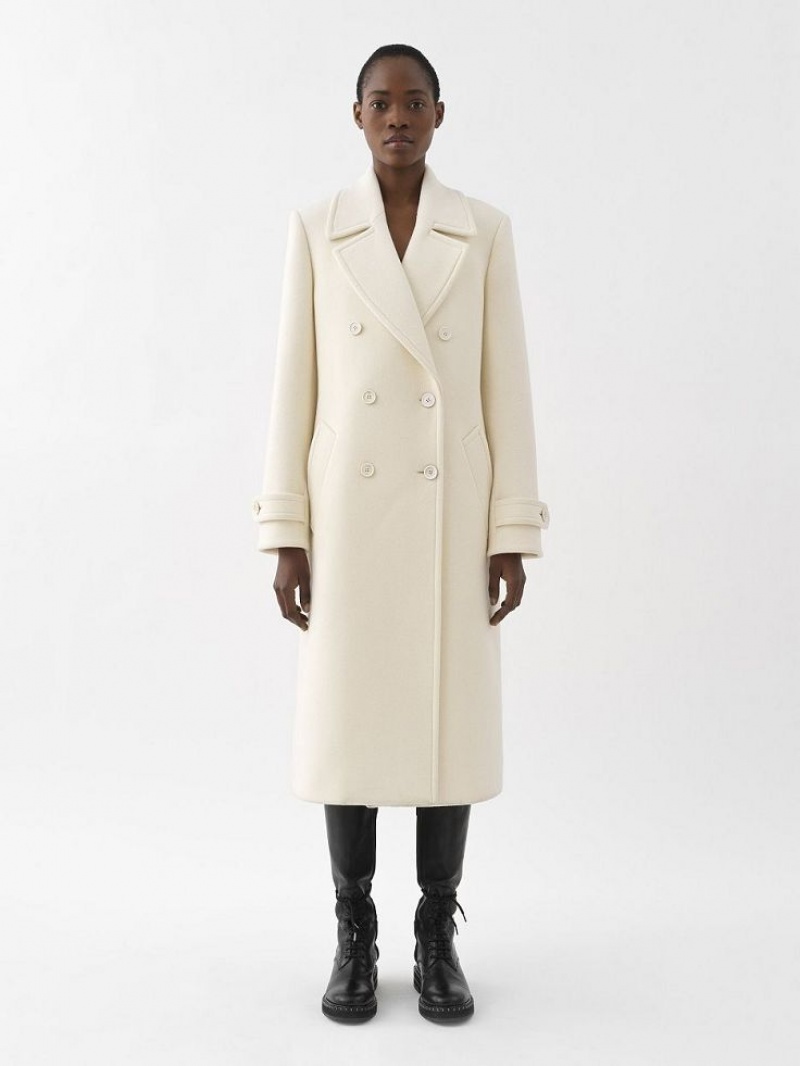 Chloe Overcoat Frakker Hvite | CHE-SR13780