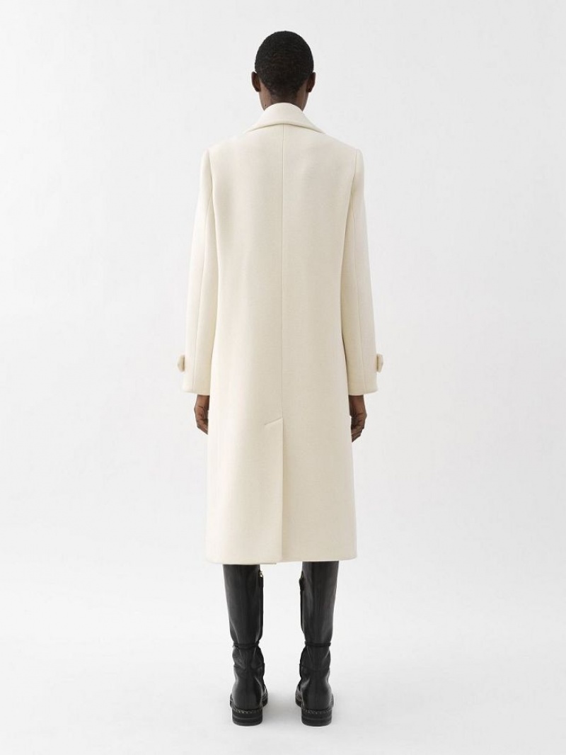 Chloe Overcoat Frakker Hvite | CHE-SR13780