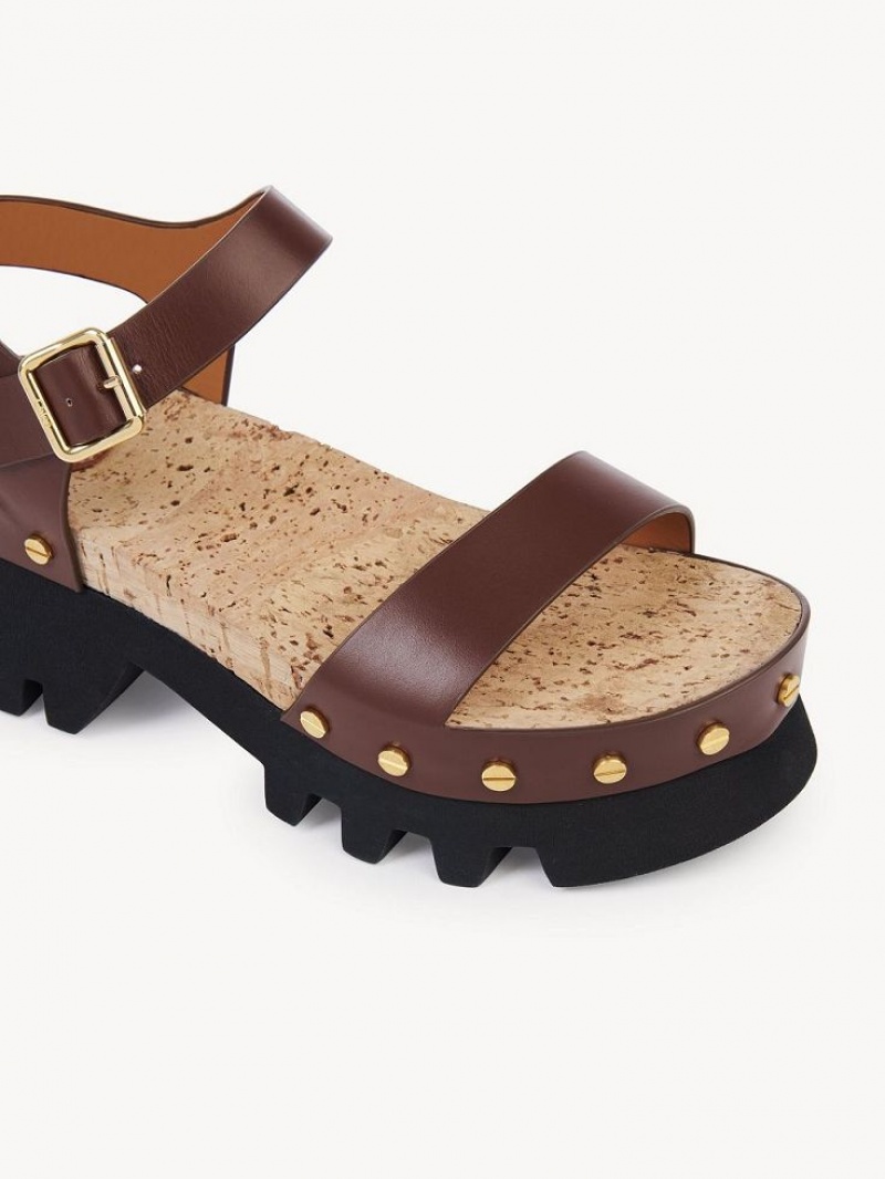 Chloe Owena Platform Sandaler Brune | CHE-SR14161