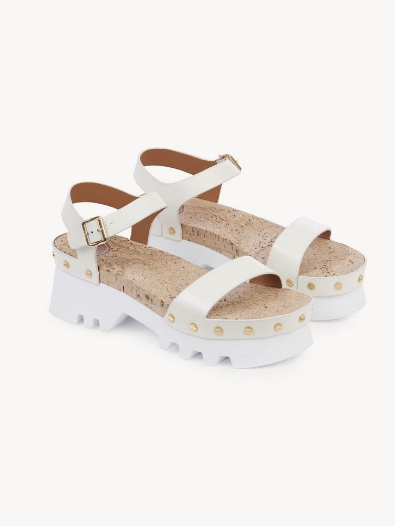 Chloe Owena Platform Sandaler Hvite | CHE-SR14162