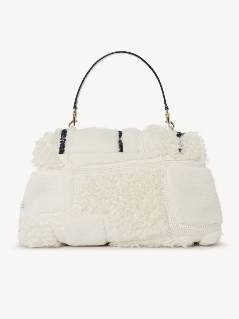 Chloe Penelope Large Soft Skulderveske Hvite | CHE-SR13442