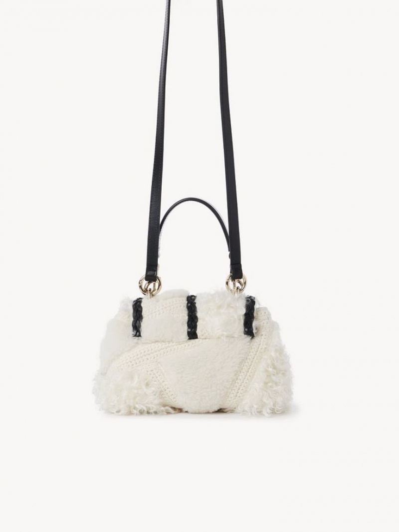 Chloe Penelope Mini Soft Skulderveske Hvite | CHE-SR13441