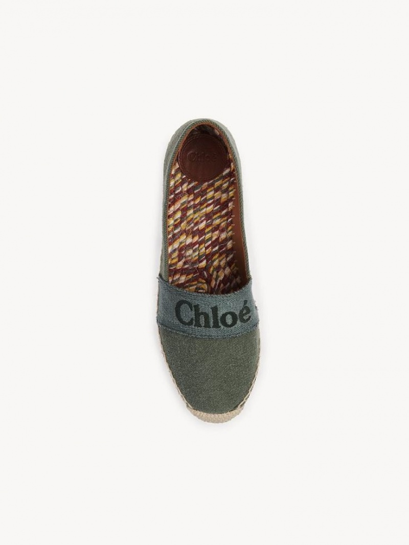 Chloe Piia Flate Espadrille Grønn | CHE-SR14143