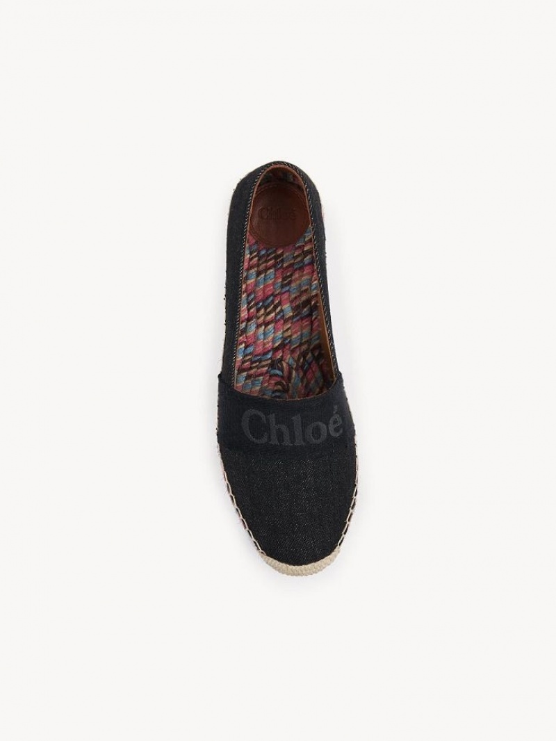 Chloe Piia Flate Espadrille Svarte | CHE-SR14144