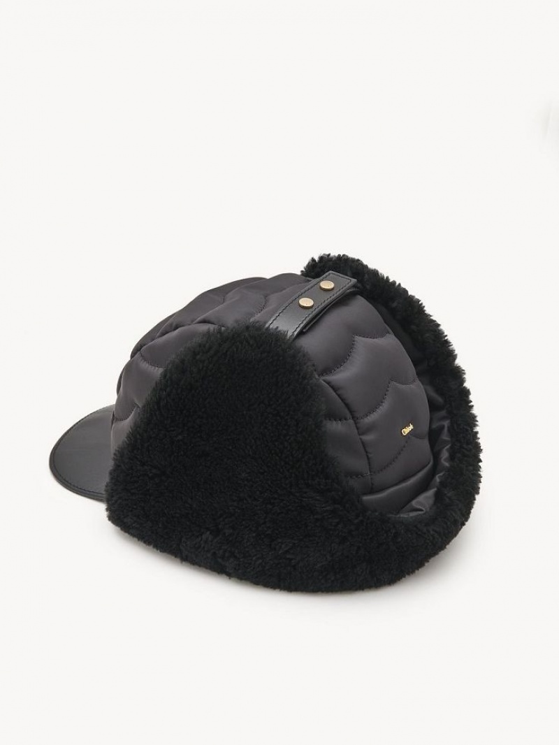 Chloe Polstret Chapka Hatt Svarte | CHE-SR14482