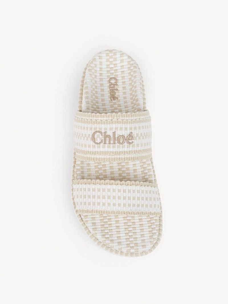 Chloe Rori Flate Mule Hvite | CHE-SR14136