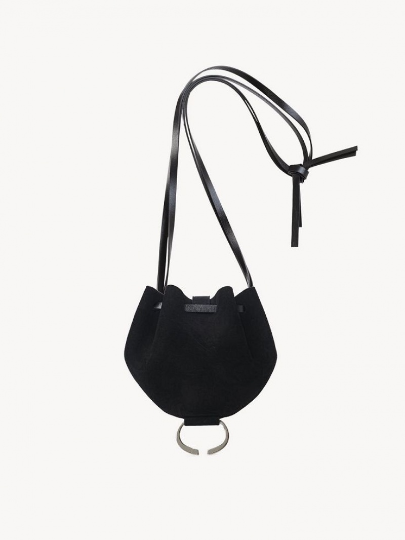 Chloe Round Pouch Mini Vesker Svarte | CHE-SR13708