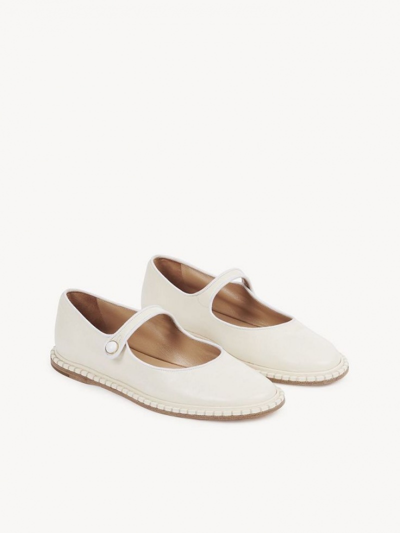 Chloe Rubie Ballet Flat Hvite | CHE-SR14259