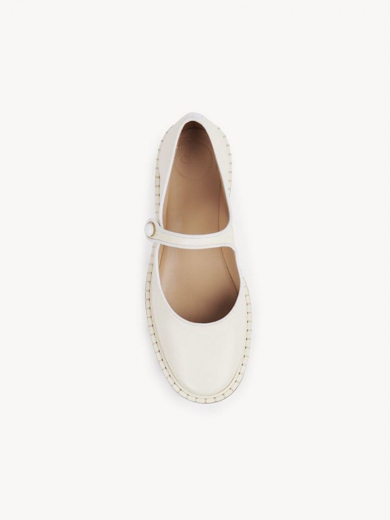 Chloe Rubie Ballet Flat Hvite | CHE-SR14259