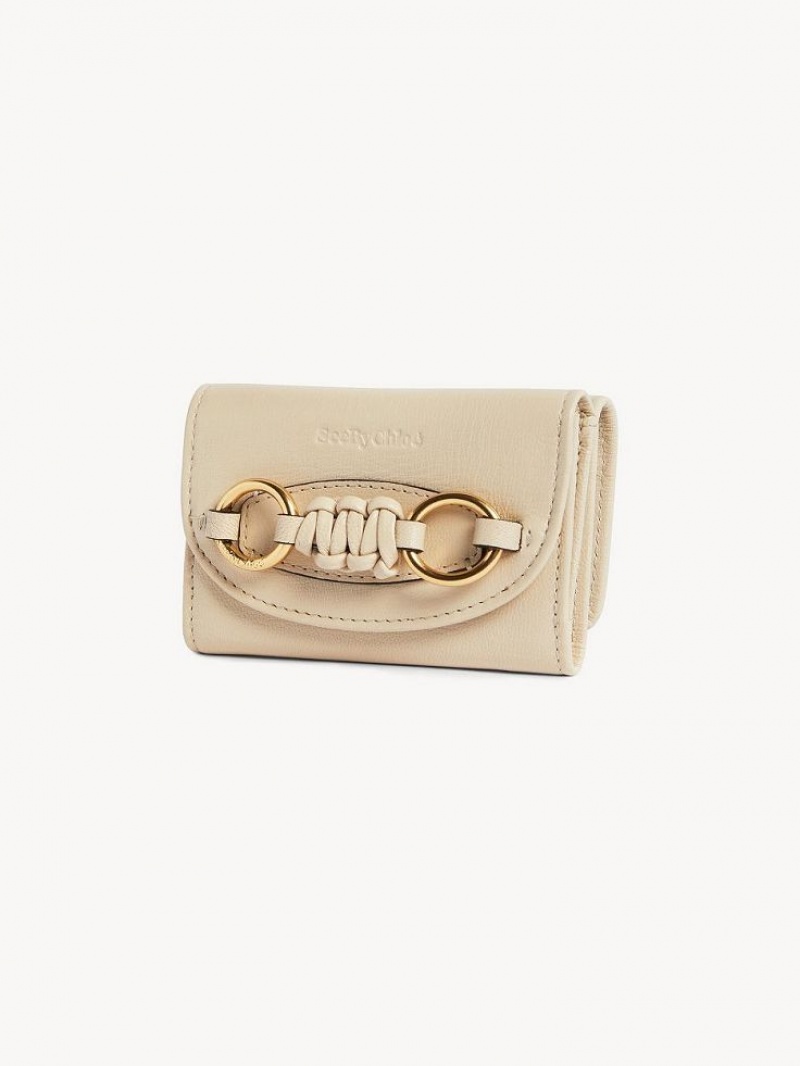 Chloe Saddie Medium Tri-fold Liten Lommebok Beige | CHE-SR14903