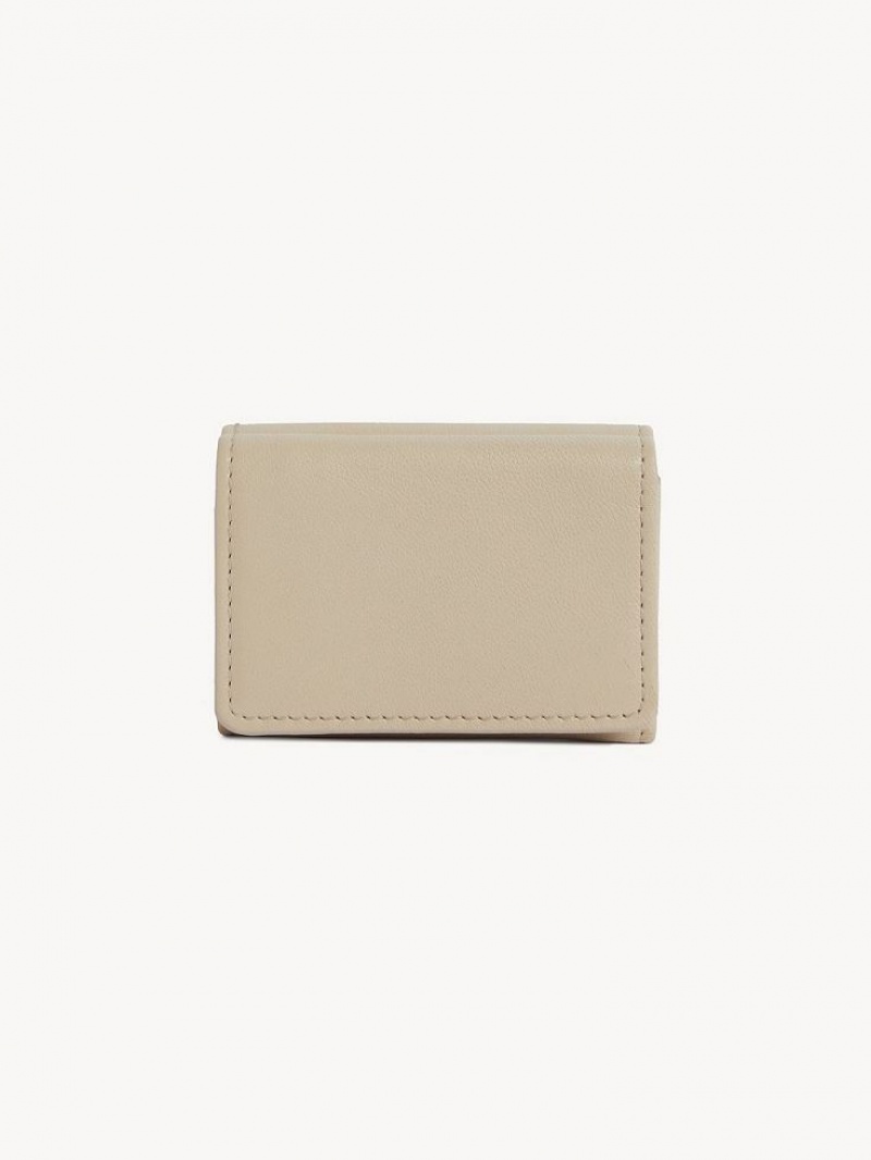 Chloe Saddie Mini Tri-fold Liten Lommebok Beige | CHE-SR14902