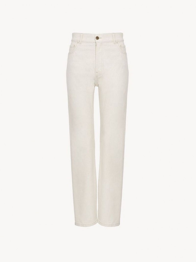 Chloe Semeru Rett-leg Jeans Hvite | CHE-SR13996