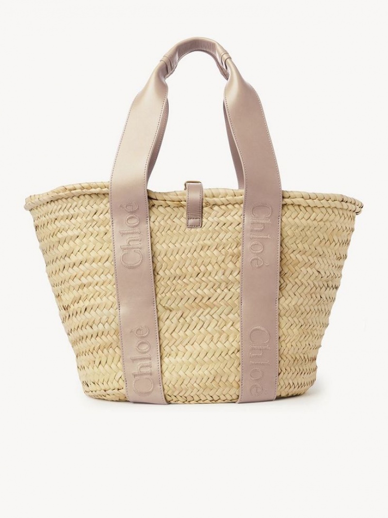 Chloe Sense Medium Basket Tote Veske Beige | CHE-SR13382