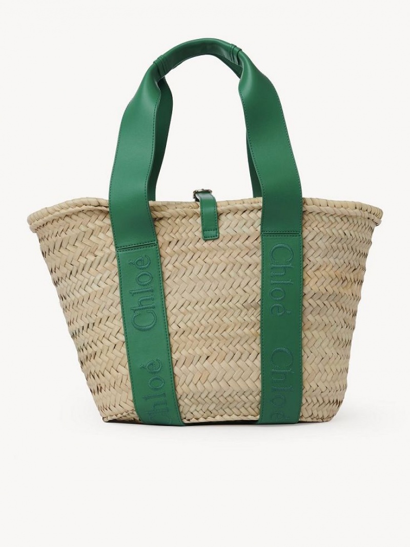 Chloe Sense Medium Basket Tote Veske Grønn | CHE-SR13297