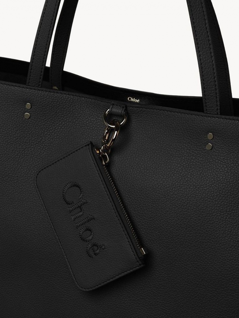 Chloe Sense Medium East-west Tote Veske Svarte | CHE-SR13327