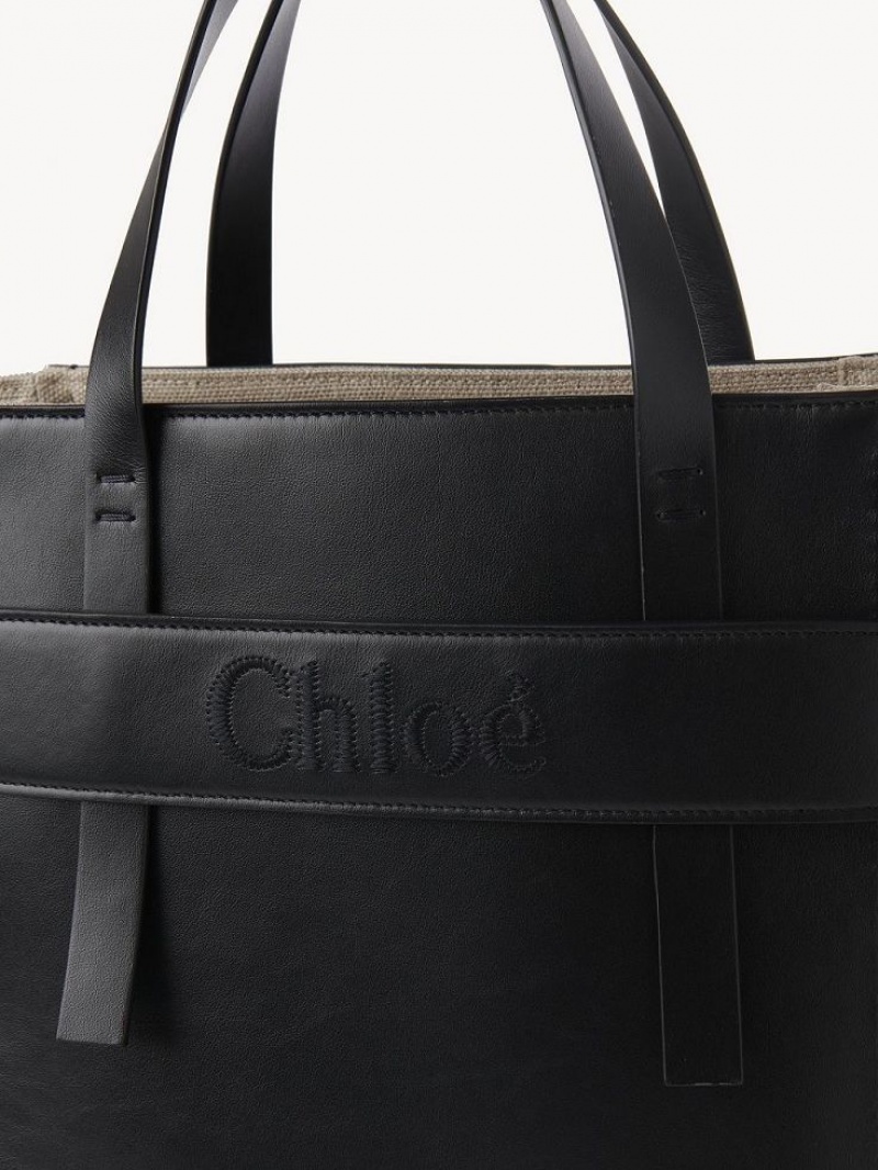 Chloe Sense Medium Tote Veske Svarte | CHE-SR13358