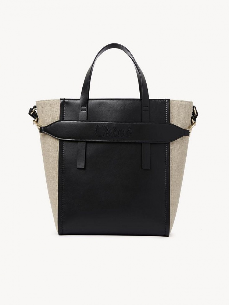 Chloe Sense Medium Tote Veske Svarte | CHE-SR13358