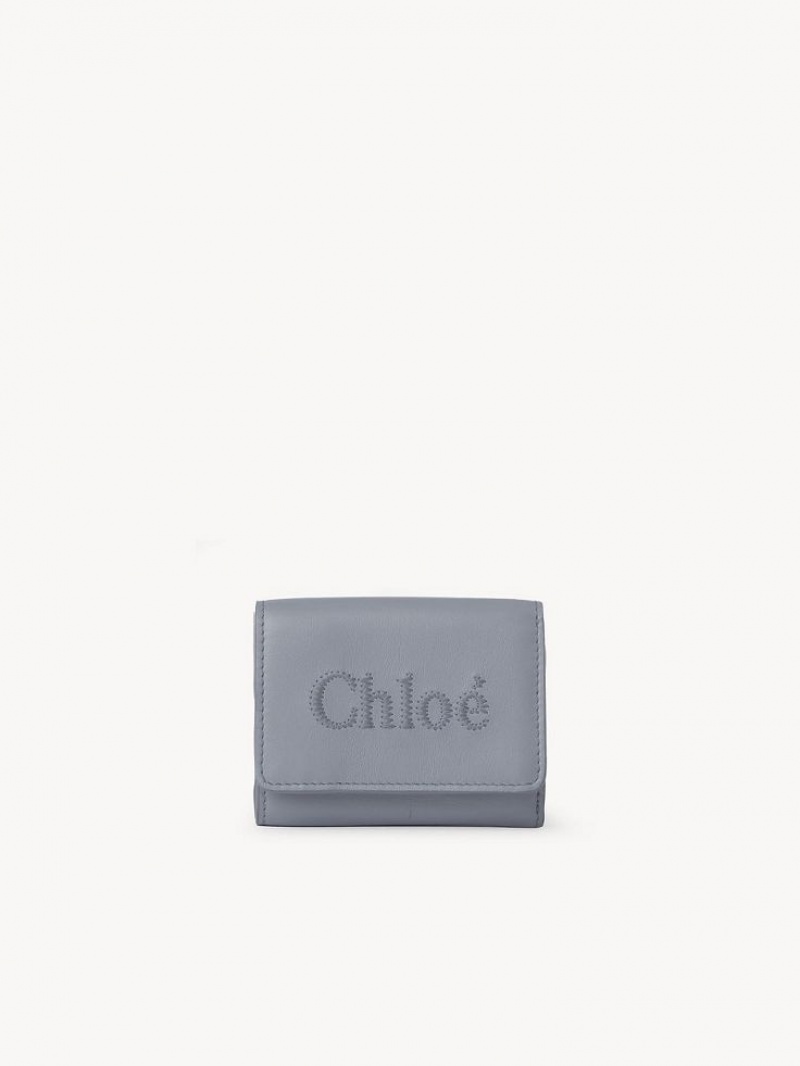 Chloe Sense Mini Tri-fold Liten Lommebok Blå | CHE-SR14275