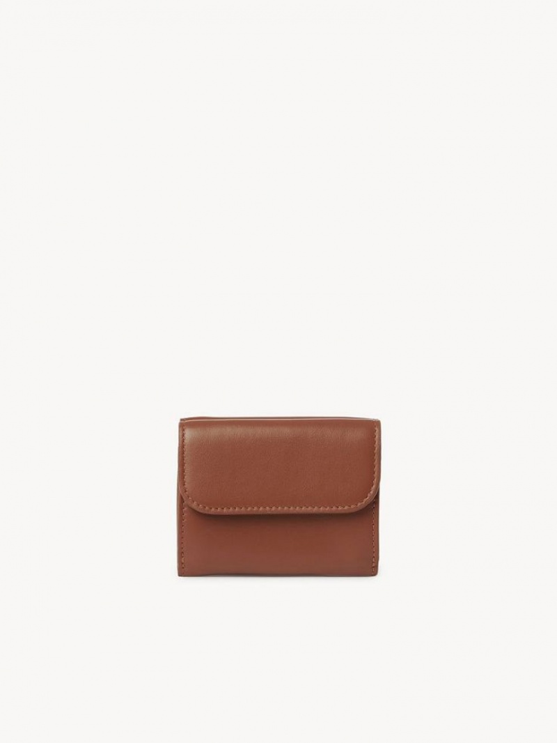 Chloe Sense Mini Tri-fold Liten Lommebok Brune | CHE-SR14276