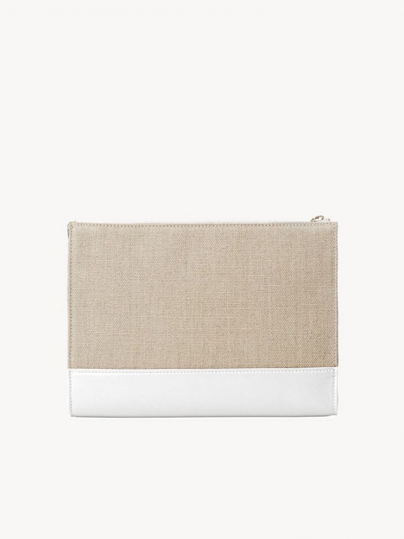 Chloe Sense Zippered Pouches Hvite | CHE-SR14327