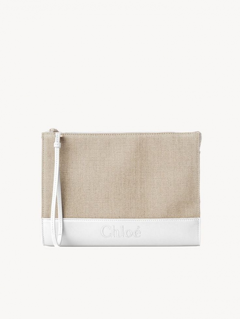 Chloe Sense Zippered Pouches Hvite | CHE-SR14327