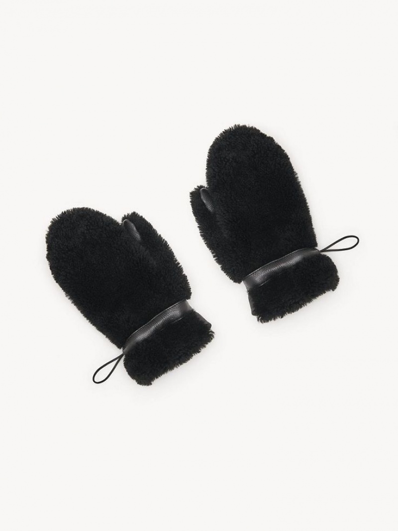 Chloe Shearling Mittens Hatt Svarte | CHE-SR14483