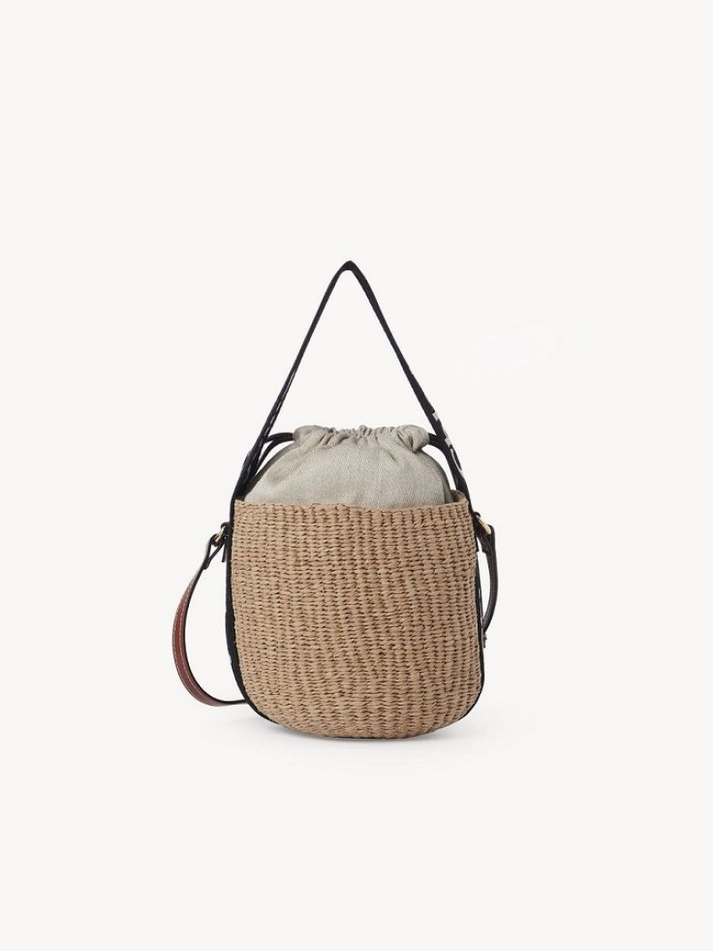 Chloe Small Woody Basket Crossbody Veske Svarte Beige | CHE-SR13566