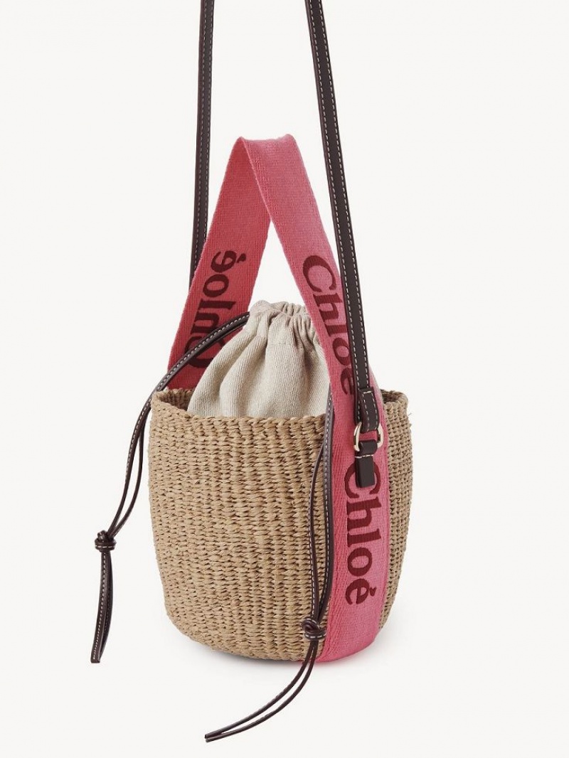 Chloe Small Woody Basket Crossbody Veske Rosa Rød | CHE-SR13616