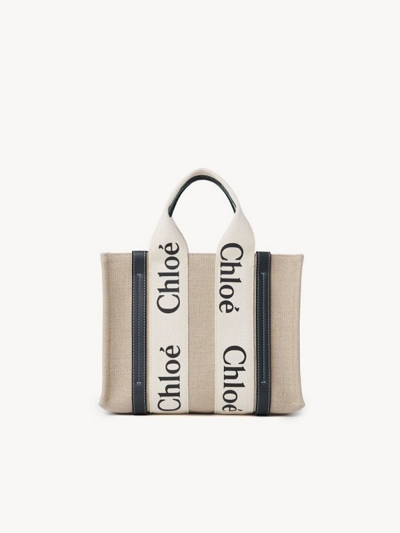 Chloe Small Woody Tote Veske Hvite Blå | CHE-SR13366